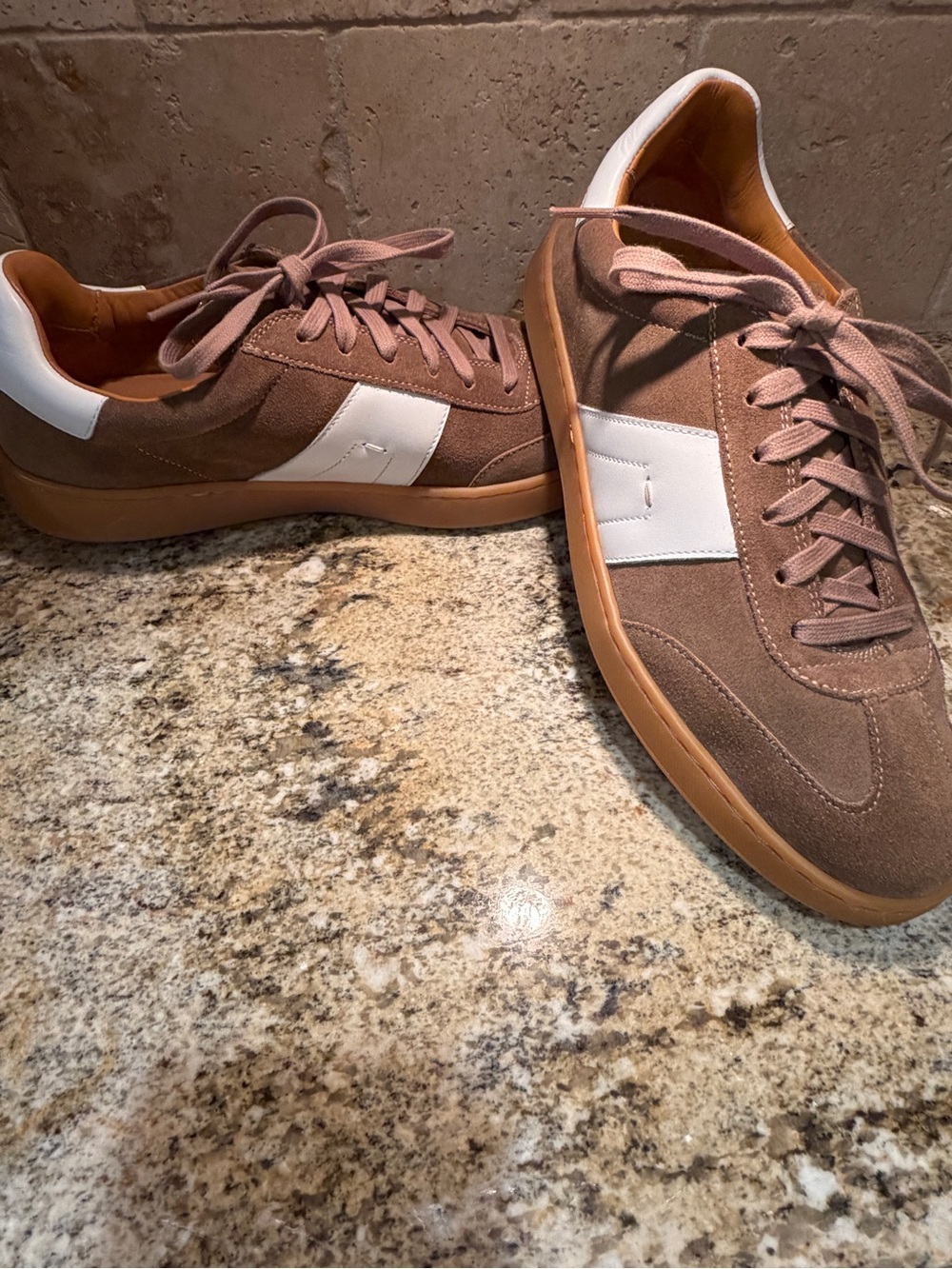 Magnanni Brown Suede Sneakers with White Side Panel